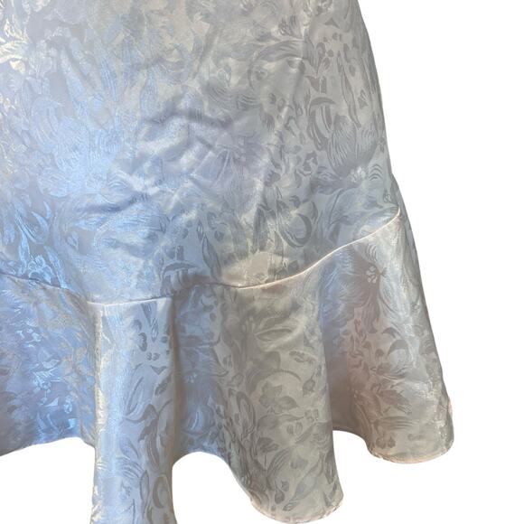 Vintage Satin Mermaid Slip Dress Light Pink Medium Floral Jacquard Y2K Romantic - Picture 10 of 16